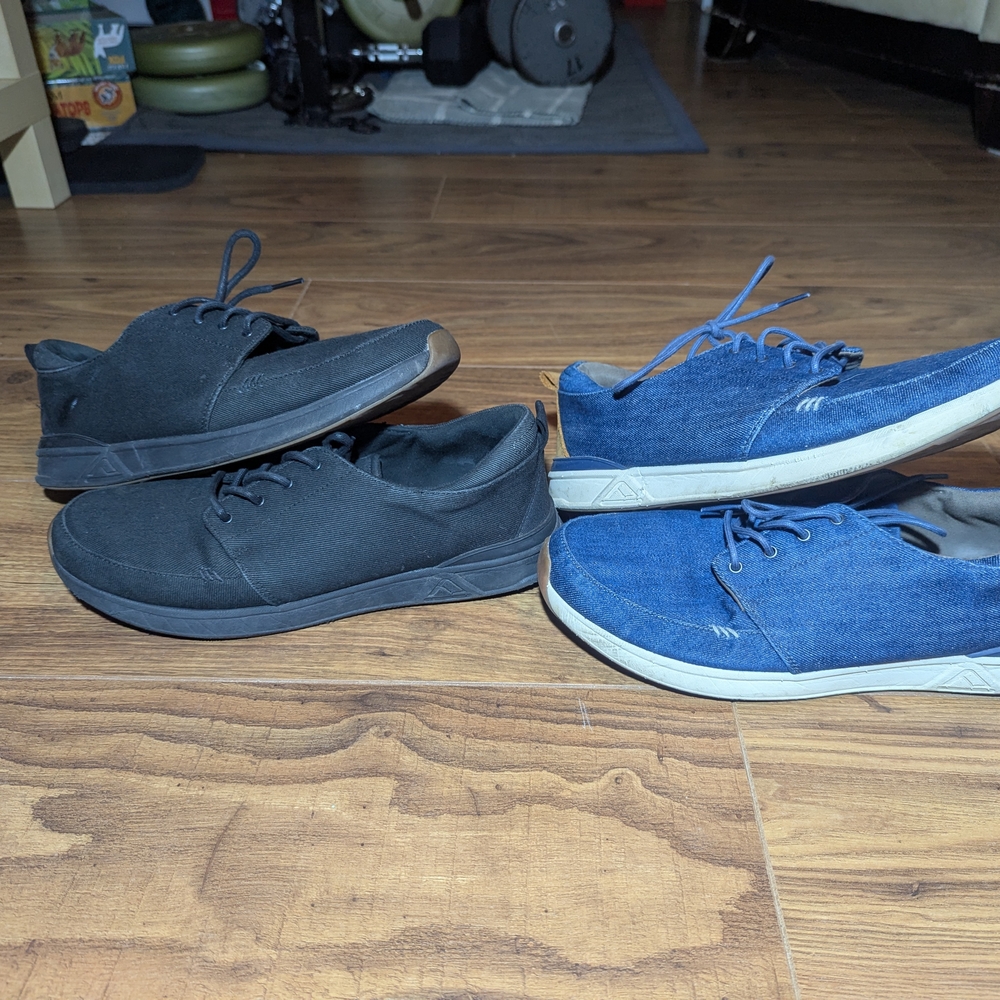 Reef - Lot 2 - Men's Black and Blue Casual Boat Shoes